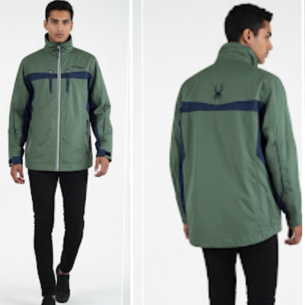 Spyder Lightweight Windbreakers Green & Black Col… - image 2